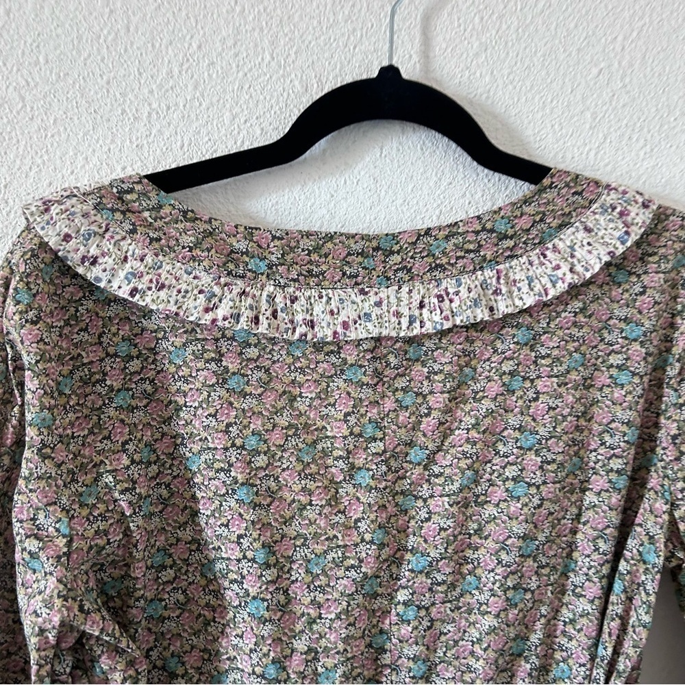 Ralph Lauren Denim Supply women’s Floral Midi Dress Medium Flare Sleeve Cottage - Picture 12 of 14